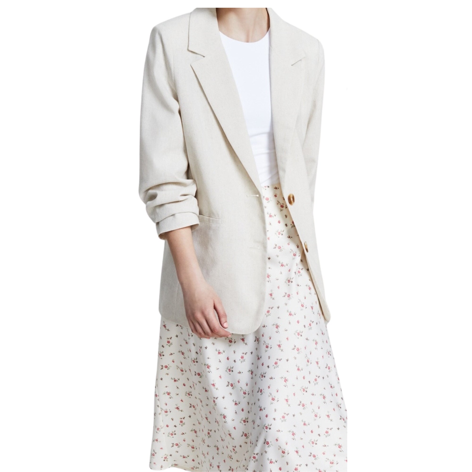 And Now This Women's Linen Blend Blazer – Tan, Size - Large