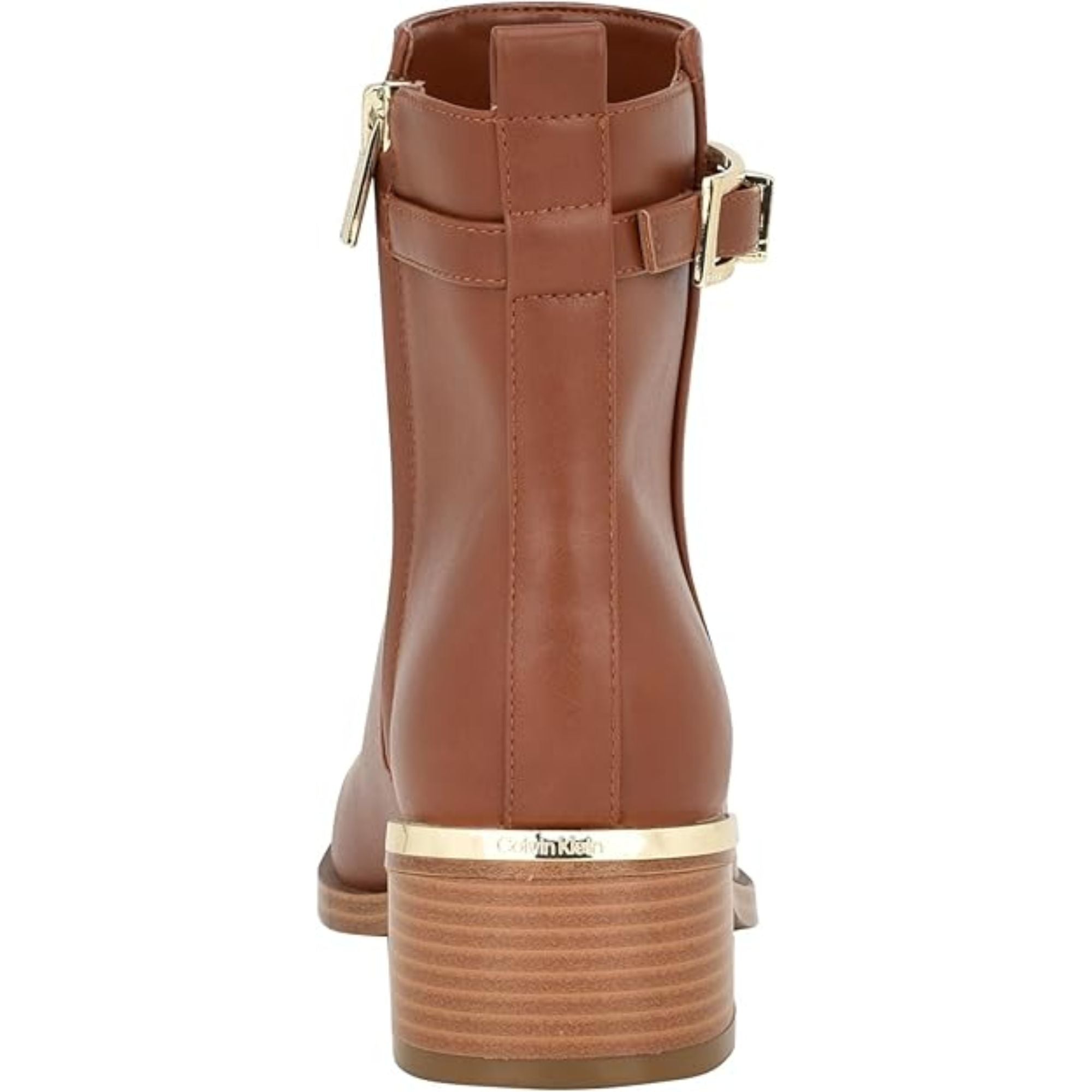 Calvin Klein Jallis 2 Women's Faux Leather Harness Ankle Boots – Brown, Size 8M