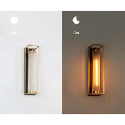 Zevni 1-Light Dark Gold Modern Wall Sconce with Frosted Glass New