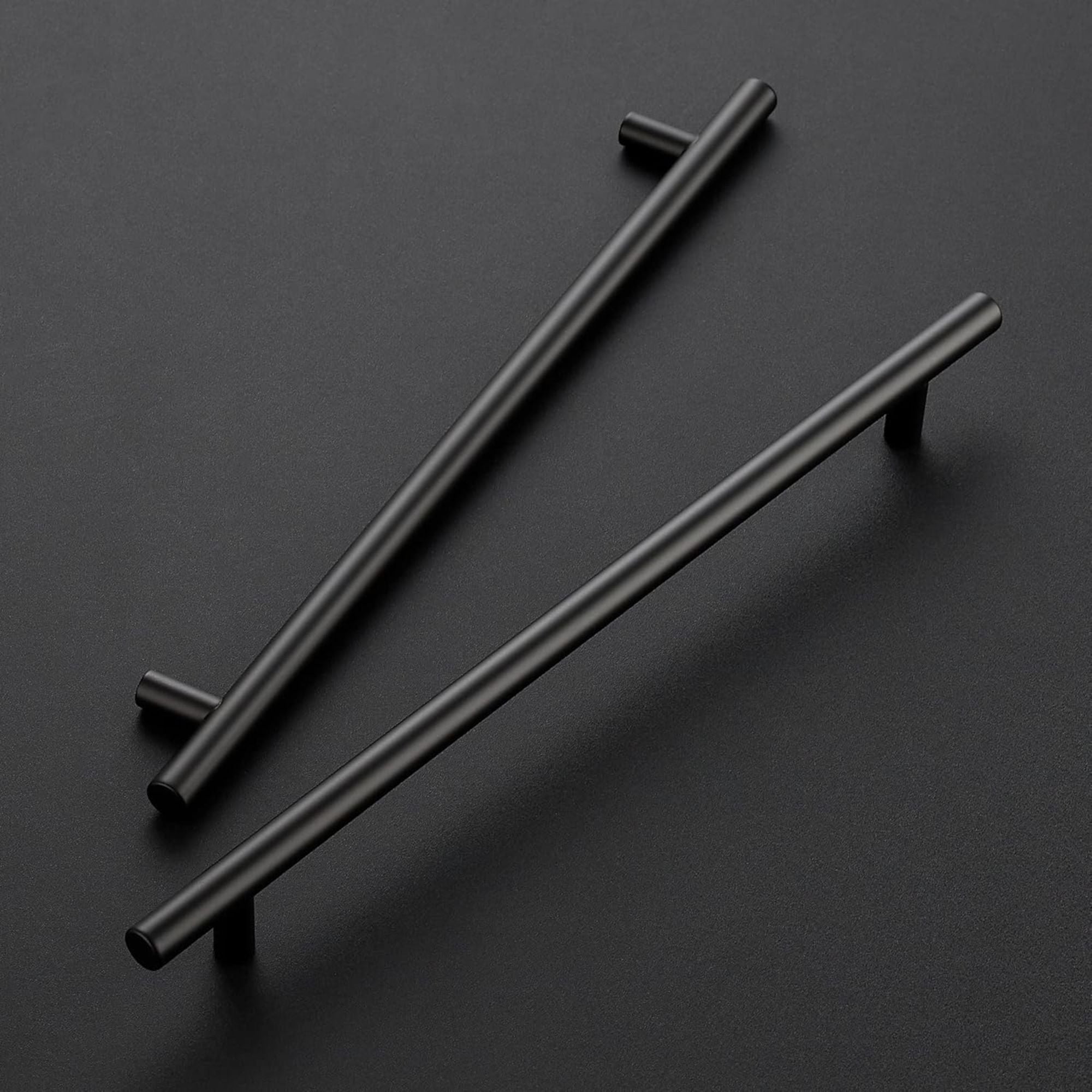 Ravinte 10 Inch Cabinet Handles – Matte Black Stainless Steel, 12.5" Length, 10" Hole Center, 20-Pack