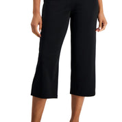 JM Collection Women's Relaxed Pull-on Knit Culottes – Deep Black Medium