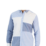 Club Room Men's Long Sleeve Oxford Shirt, Blue - Large