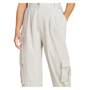 And Now This Women's High-Rise Linen Blend Cargo Pants – Tan, Size - XL