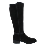 Karen Scott Stanell Buckled Riding Boots – Black Micro, Size 5.5M