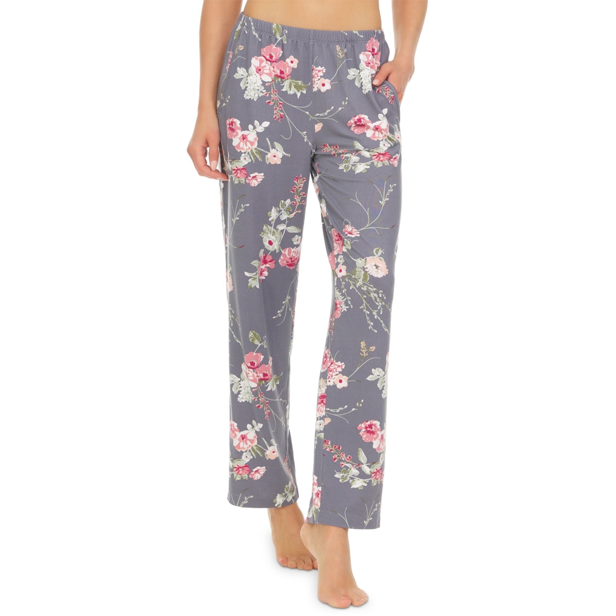 Flora by Flora Nikrooz Women's Printed Pajama Pants, Grey - Size Small