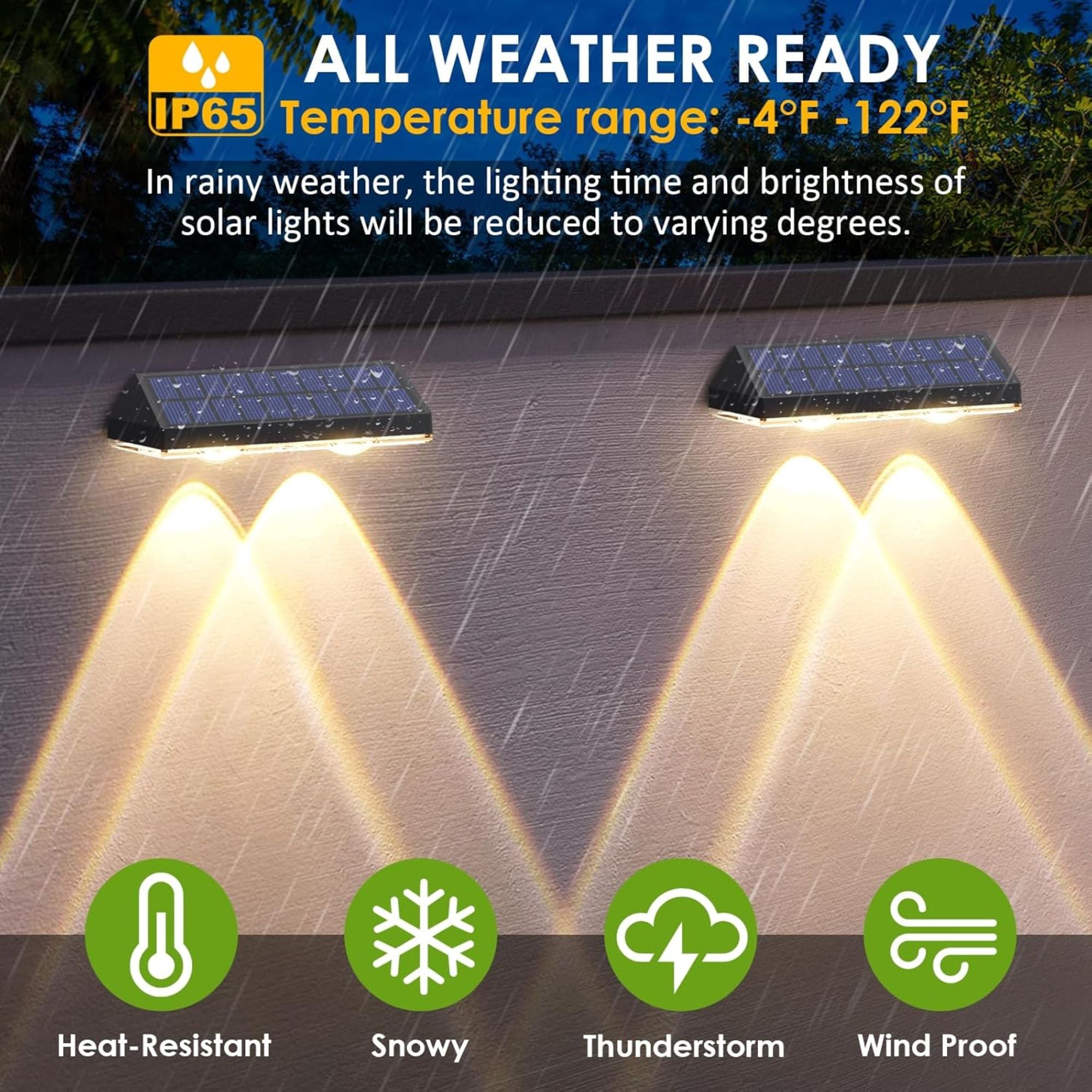 LIANGLOME Solar Fence Lights Outdoor – 3-Color Modes (2700K/4000K/6000K), IP65 Waterproof Step & Deck Lights Pack of 8