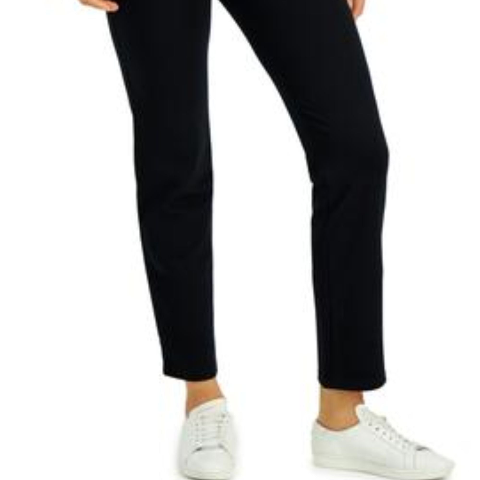 JM Collection Women's Ponte Knit Pull-on Pants - Deep Black Small