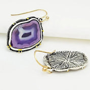 Inlaid Synthetic Gems Crystal-Look Drop Dangle Earrings