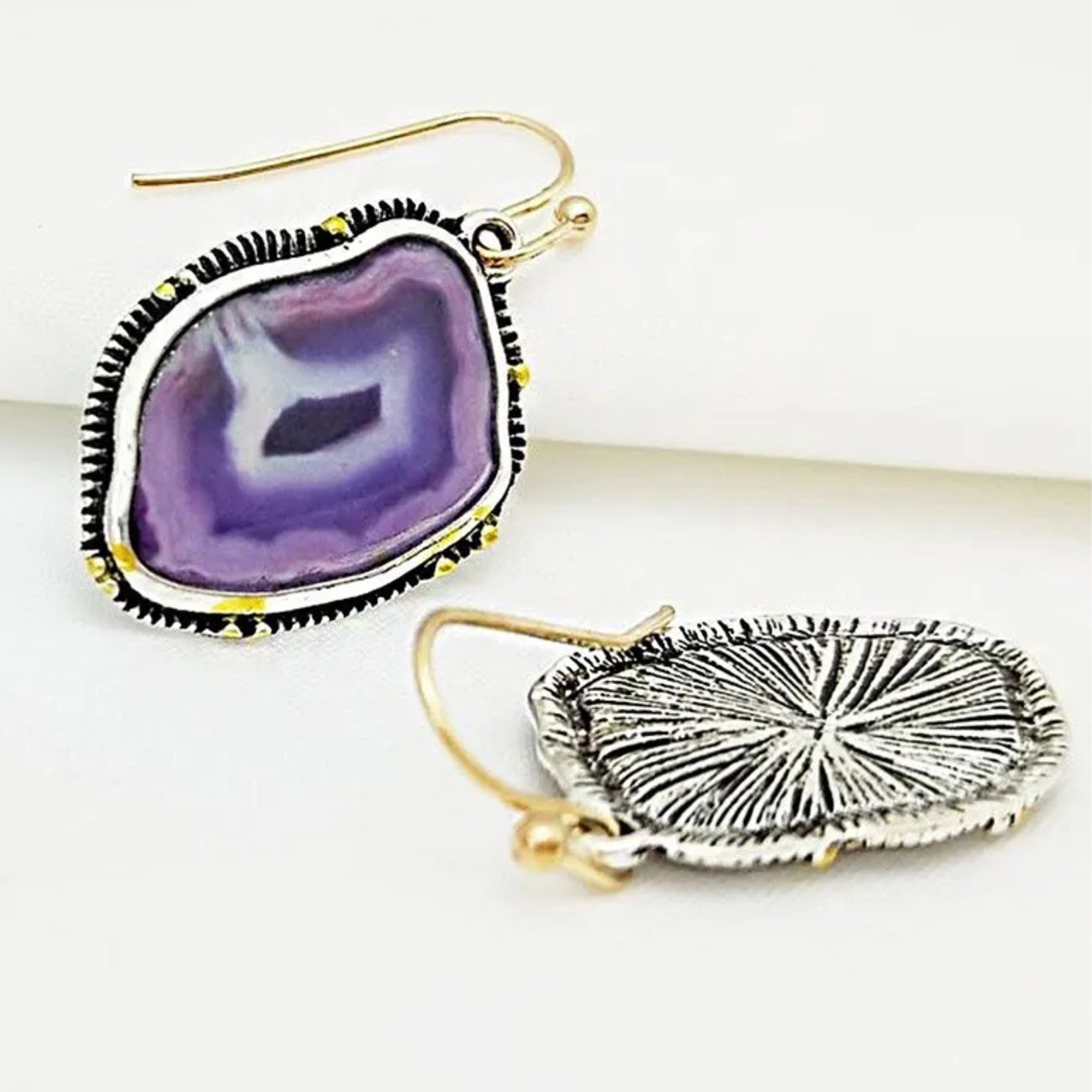 Inlaid Synthetic Gems Crystal-Look Drop Dangle Earrings