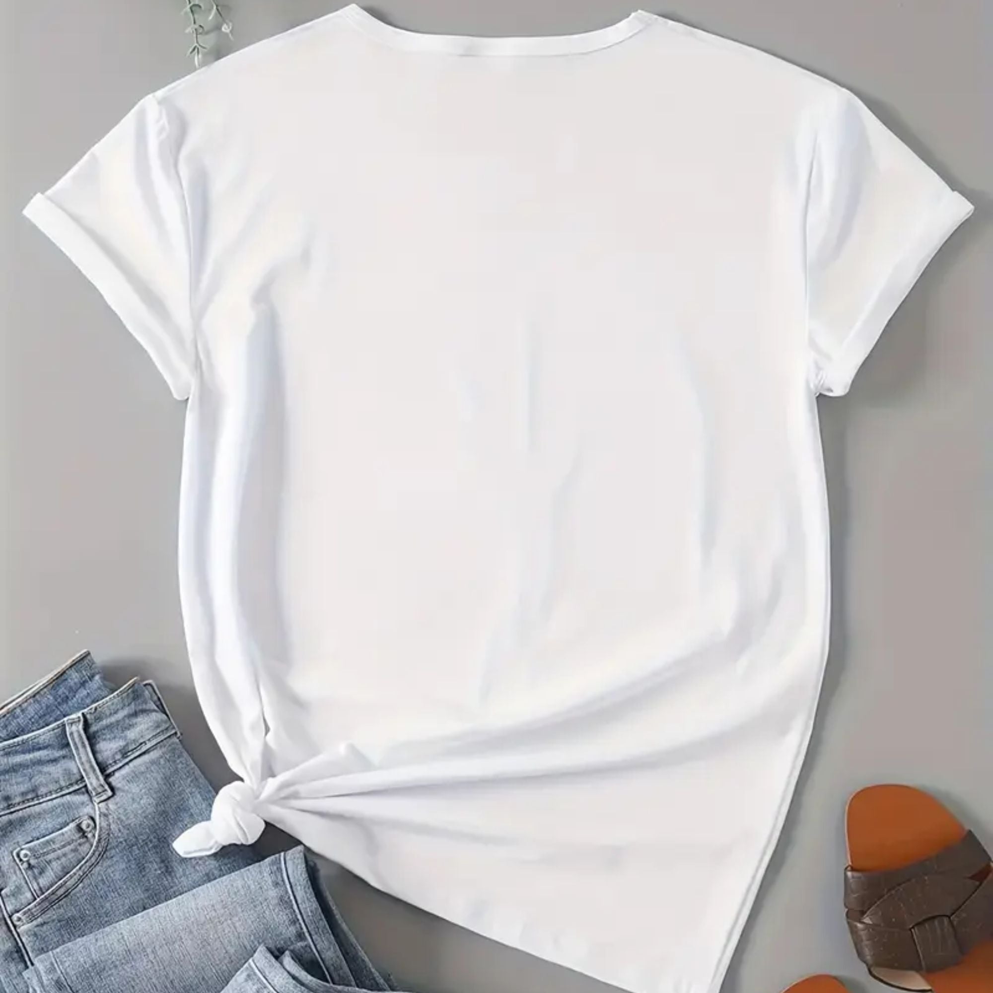 Women's Casual Sporty T-Shirt with Unique Letter Print - Medium