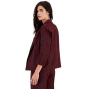 Bar III Women's Plus Size Satin Notched-Collar 3/4-Sleeve Jacket – Carrubo, Size 2XL