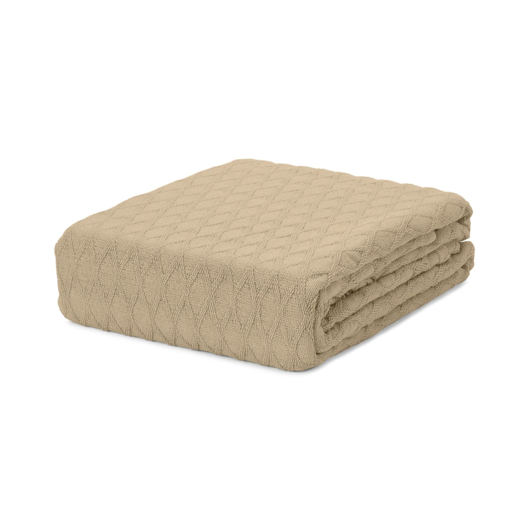 Lauren Ralph Lauren Classic 100% Cotton Blanket, Full/Queen - Taupe
