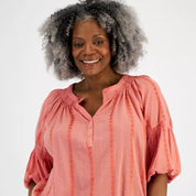 Style & Co Plus Size Woven Split-Neck Top - Sea Coral - 2X