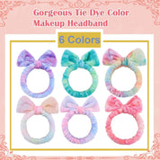 WSYUB 6-Pack Skincare Headbands – Soft Coral Fleece Tie Dye Headbands for Women & Girls