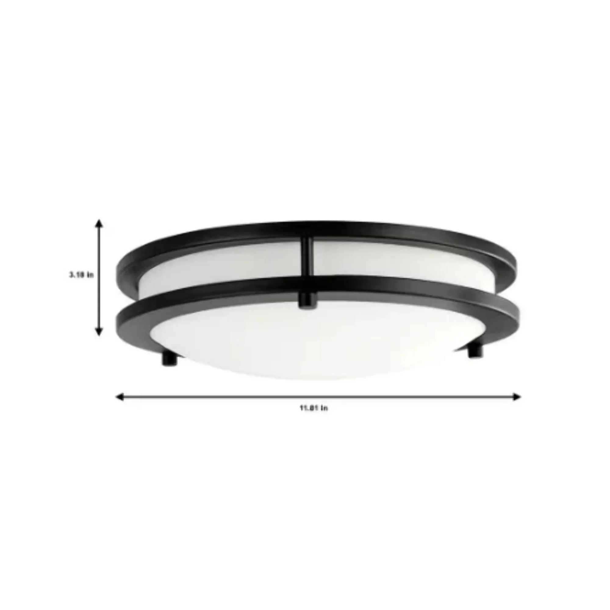 Hampton Bay Flaxmere 12" Matte Black LED Flush Mount Ceiling Light