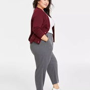 On 34th Plus Size Brushed Relaxed Ankle Pants - Grey 3X