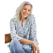 Style & Co Plus Size Petite Floral Printed Pintuck Pleated Top – Shannon Dusk, Petite XL