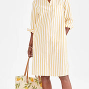 Style & Co Women's Cotton Striped Shirtdress – Bold Stripe Yellow, Petite Small