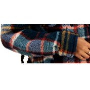 Crave Fame Juniors' Plaid Button-Front Faux-Sherpa Shacket - Hunter Combo Medium
