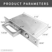 Recessed Finger Flush Pulls with Edge Pull – 4.72" Sliding Closet Door Handles – Stainless Steel Hardware for Pocket Doors, Barn Doors, Cabinets – Silver (Set)