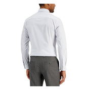 Club Room Men's Printed Slim Fit Dress Shirt, Blue - Size Small