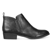 Sun + Stone Women's Cadee Faux Leather Zipper Ankle Boots – Black, Size 12 M
