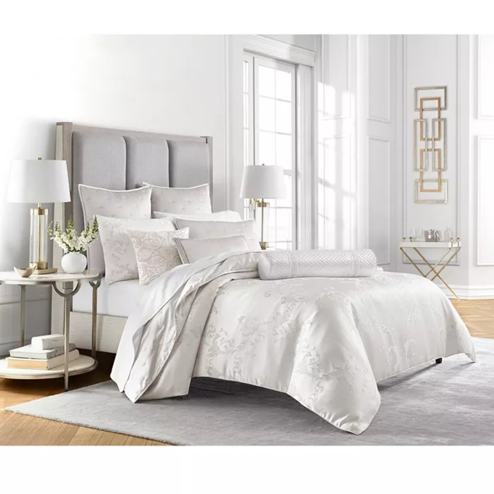 Hotel Collection Frosted Scroll Euro Pillow Sham 26" x 26"