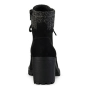 SUN + STONE Romina Zipper Ankle Combat & Lace-Up Boots – Black, Size 10M