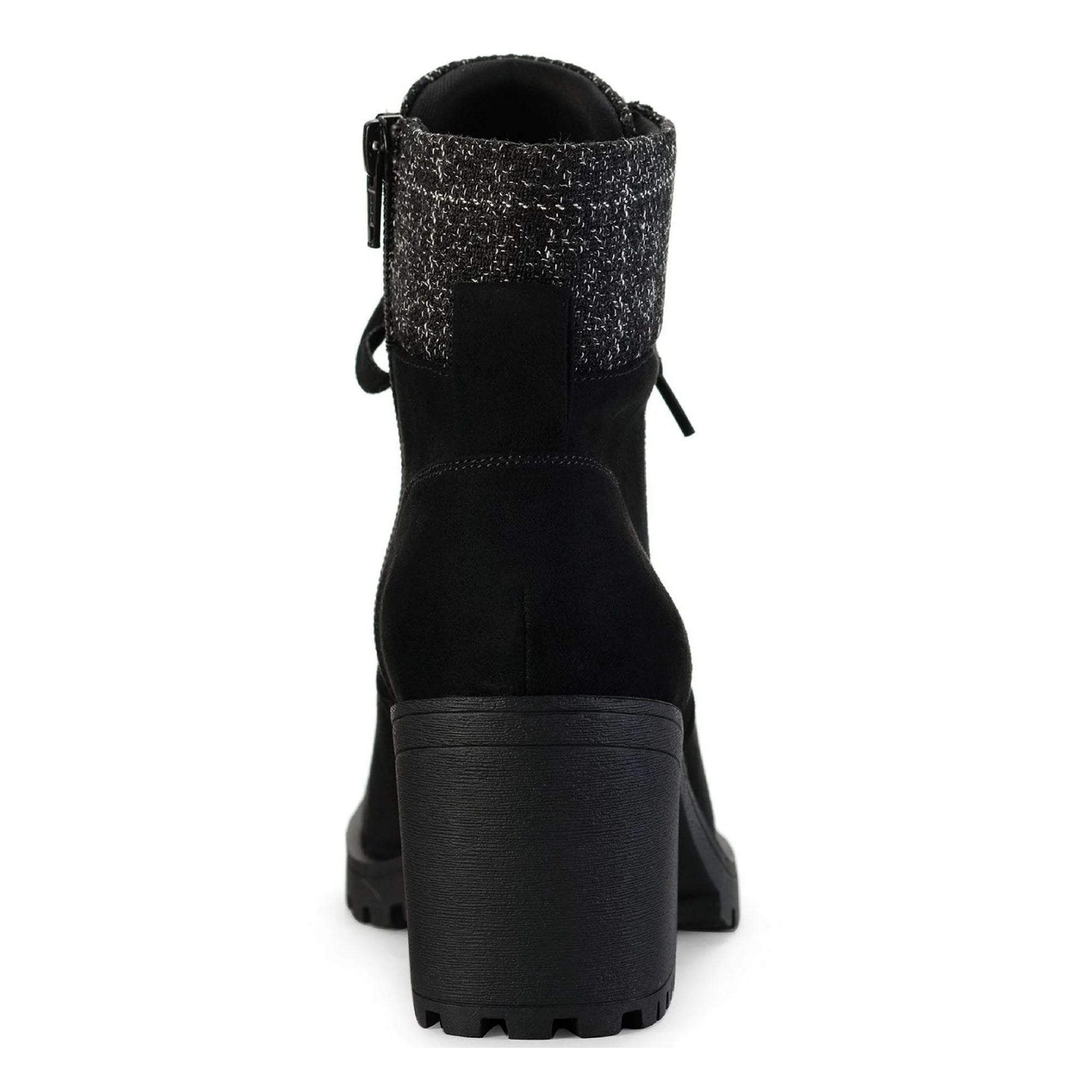 SUN + STONE Romina Zipper Ankle Combat & Lace-Up Boots – Black, Size 10M