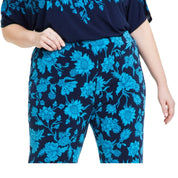 JM Collection Plus Size Elena Printed Wide-Leg Pants – Intrepid Blue Combo, 2X