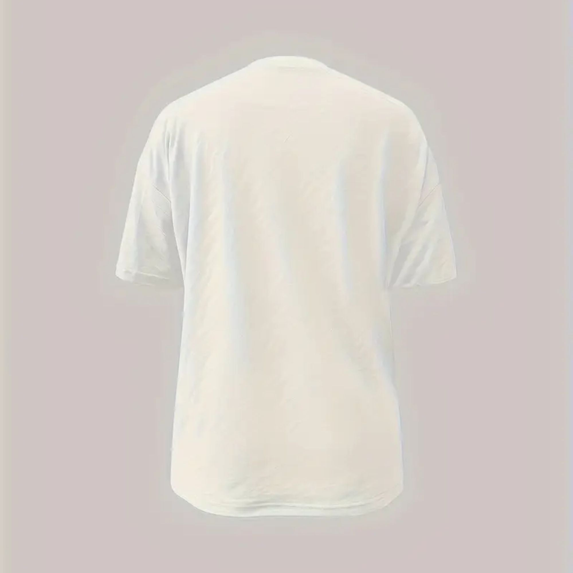 Cartoon Bear Print T-Shirt, Medium - White