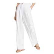 And Now This High-Rise Linen Blend Cargo Pants – White, Size - M