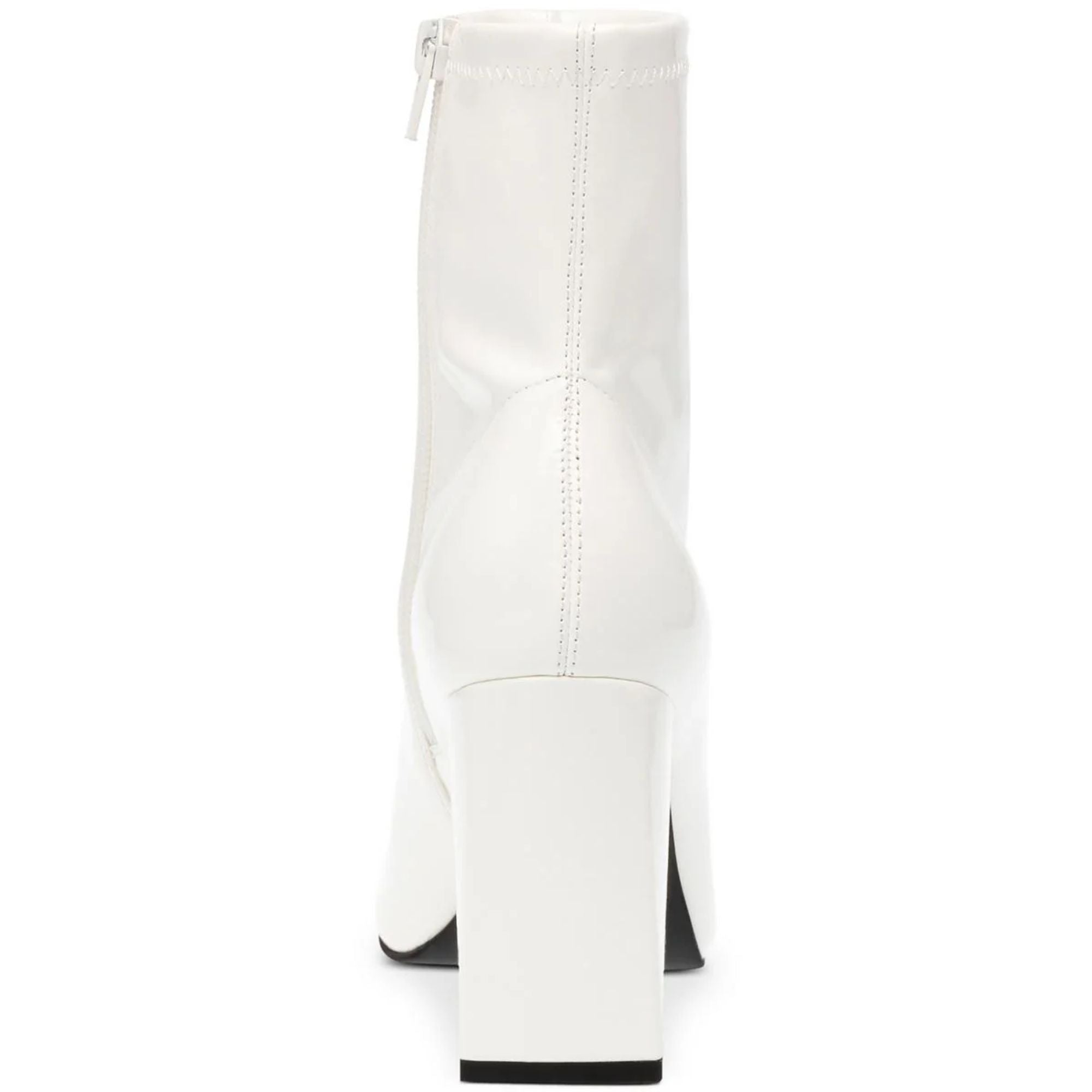 Iloise Women's Patent Block Heel Booties – White, Size 10M