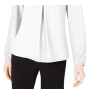 Bar III Women's Plus Size Inverted-Pleat Blouse – Lily (White), Size - M