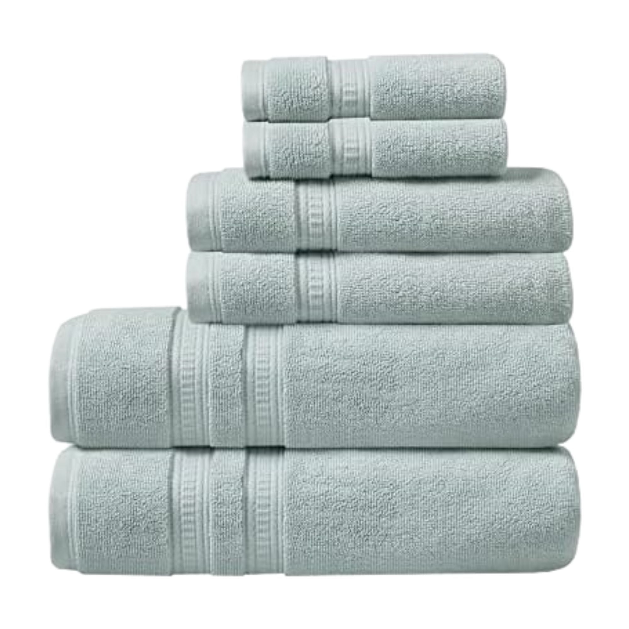 Madison Park Turkish 6-Piece Seafoam Cotton Bath Towel Set