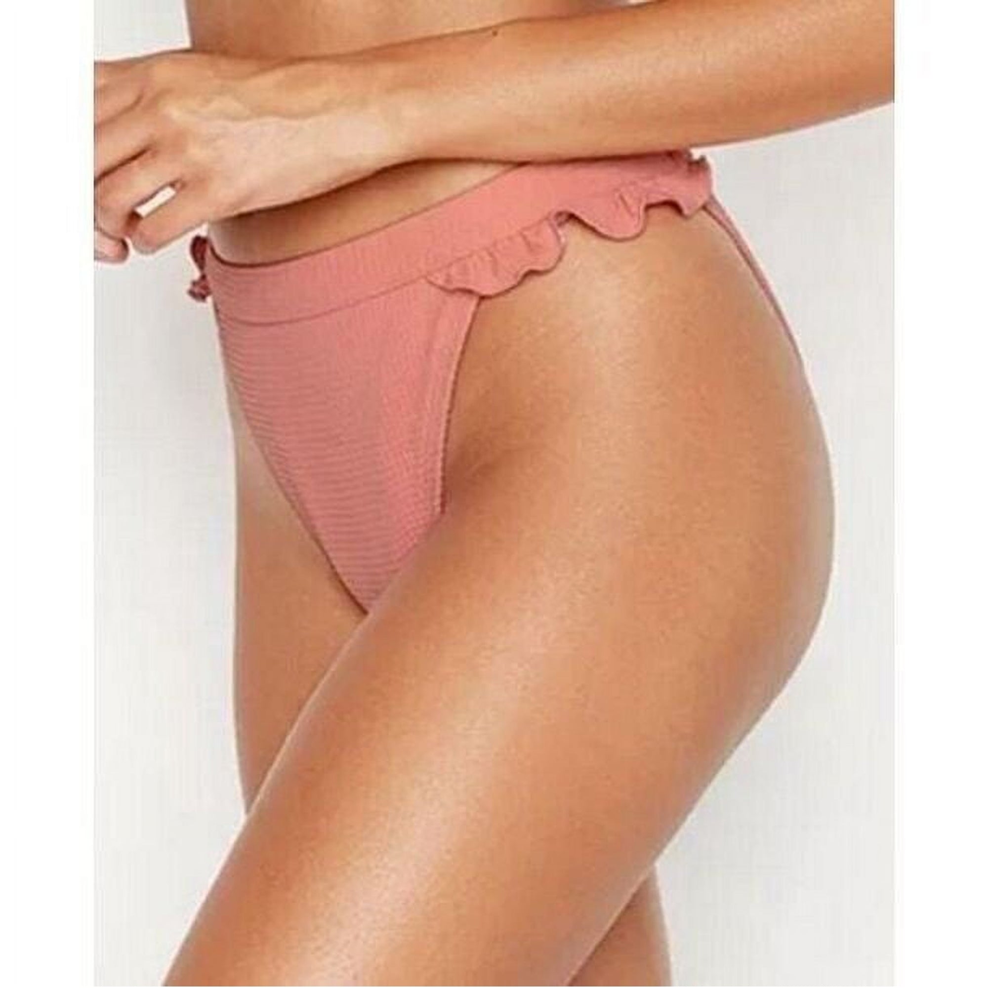 Ris-K Women's Horizon Bikini Bottom Swimsuit, Tea Rose, Size Small