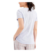 Charter Club Intimates Light Blue Cotton Blend V-Neck Sleepwear Sleep Shirt Pajama Top XS