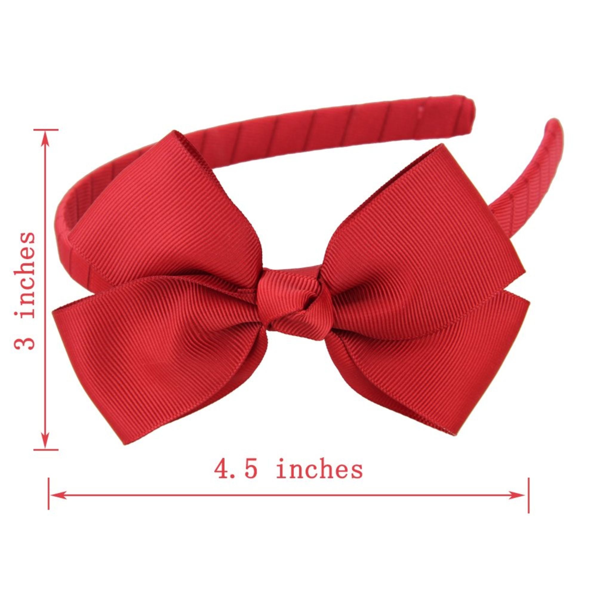 7Rainbows Girls Boutique Grosgrain Ribbon Headbands with Bows – 6 Pack (FS011-2 Multicolors)