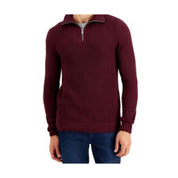 INC Men’s Sweater Bundle – 2-Pack – Size 2XL – Blue Colorblock Mock Neck & Red Quarter-Zip Knit Pullovers