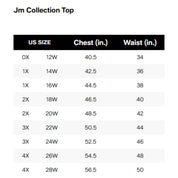 JM Collection Plus Size Elena 3/4-Sleeve Swing Top – Intrepid Blue Combo, Size - 2X