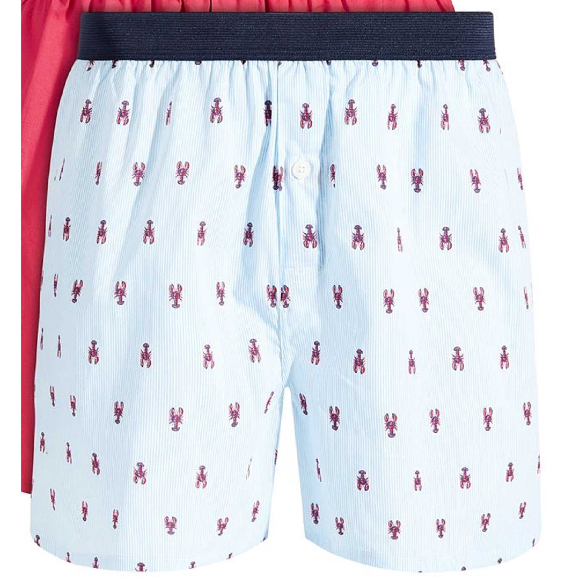 Club Room Men's 2-Pack Lobster & Solid Boxer Shorts – Blue