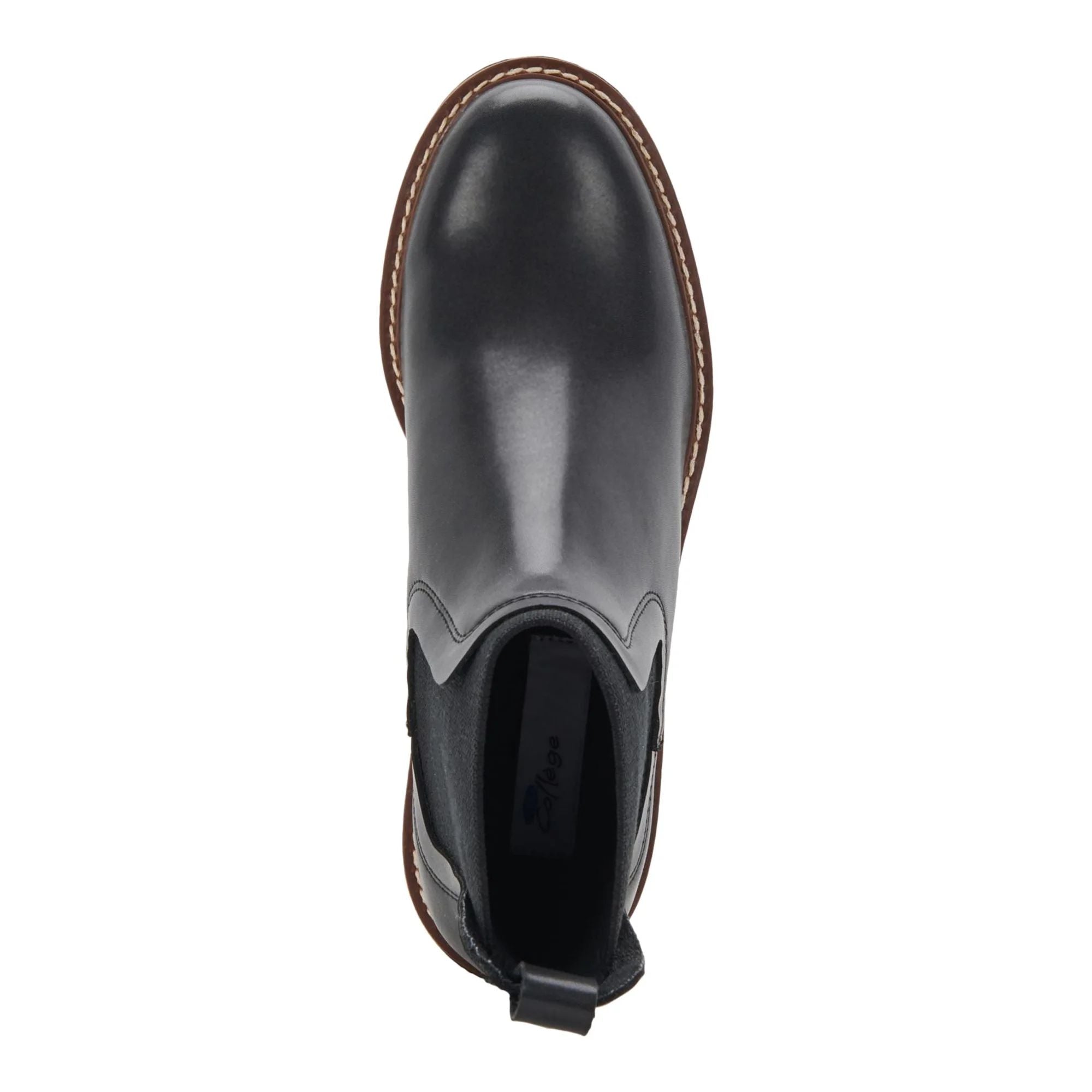 Aqua College Women's Black Side Goring Waterproof Slip Resistant Demi Round Toe Wedge Leather Chelsea – Size 9.5M