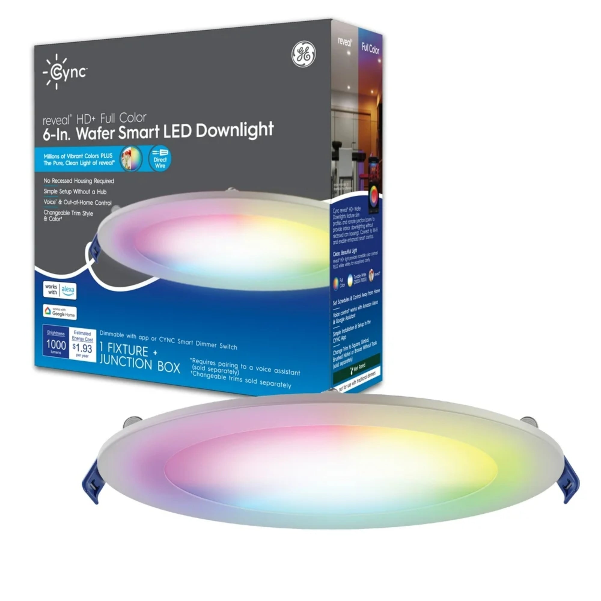 Cync 118912 16W Metal Wafer Light, Multicolor