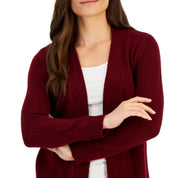 Karen Scott Petite Open-Front Cardigan - Merlot, Petite Medium