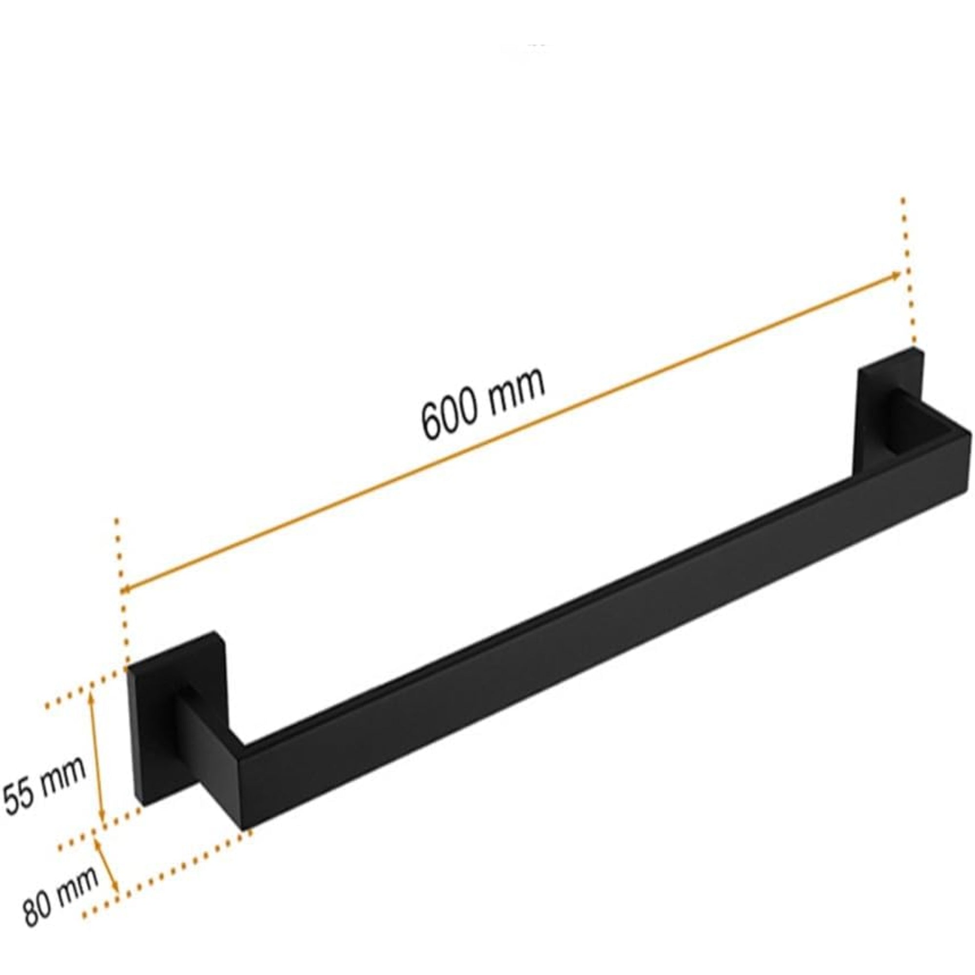 18" Bathroom Towel Bar in Matte Black