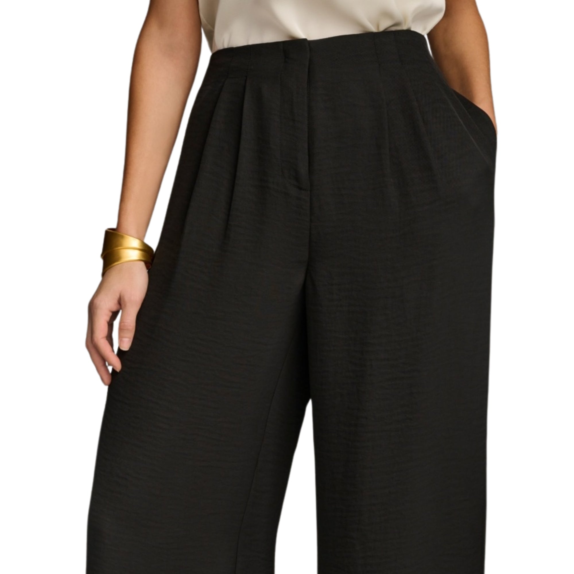 Donna Karan Women's Wide-Leg Pant – Black, Size 8