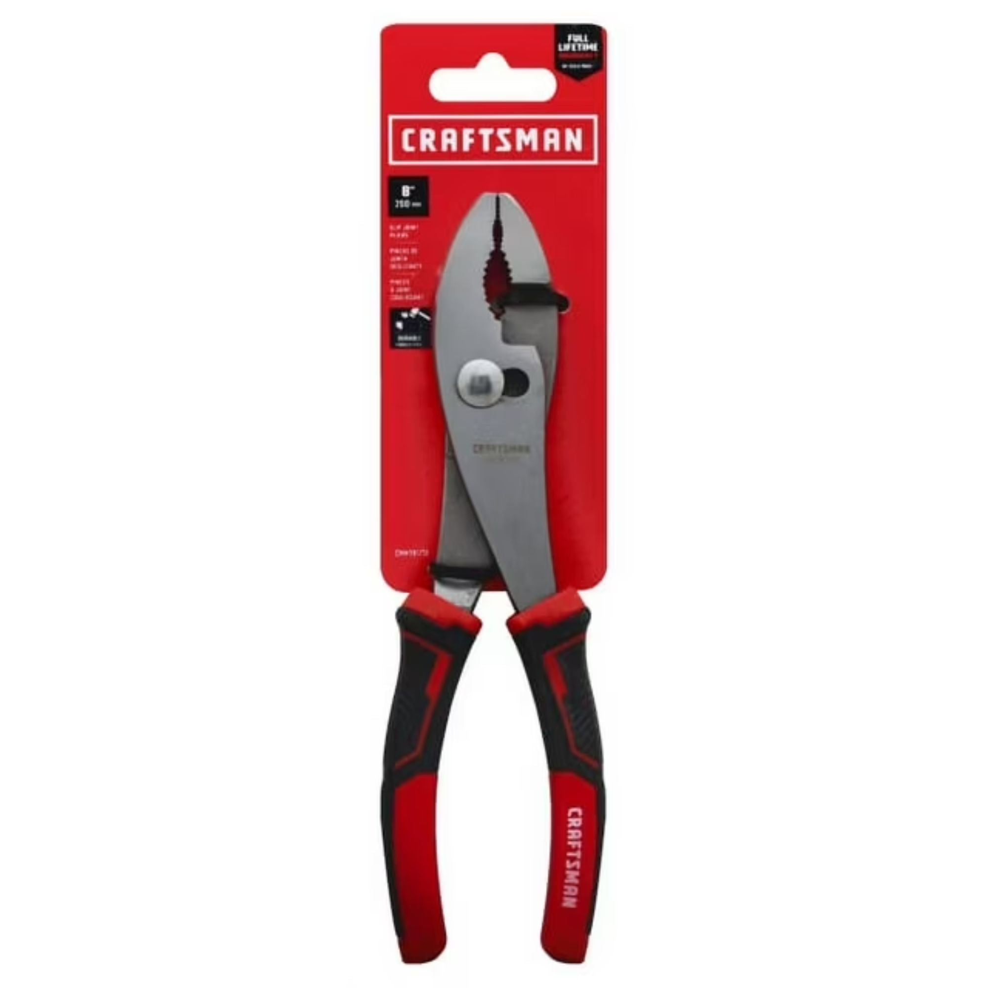 CRAFTSMAN 8 in Slip Joint Pliers - CMHT81713, Chrome Plated, Red Handle