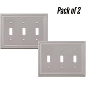 Continental 3-Gang Toggle Metal Wall Plate – Satin Nickel