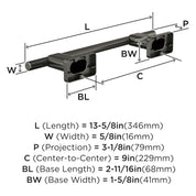 BH26616 Esquire 13-5/8" Towel Bar – Gunmetal Bathroom Hardware