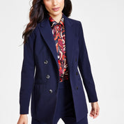 Bar III Women's Faux Double-Breasted Boyfriend Jacket – Bar Navy, Large
